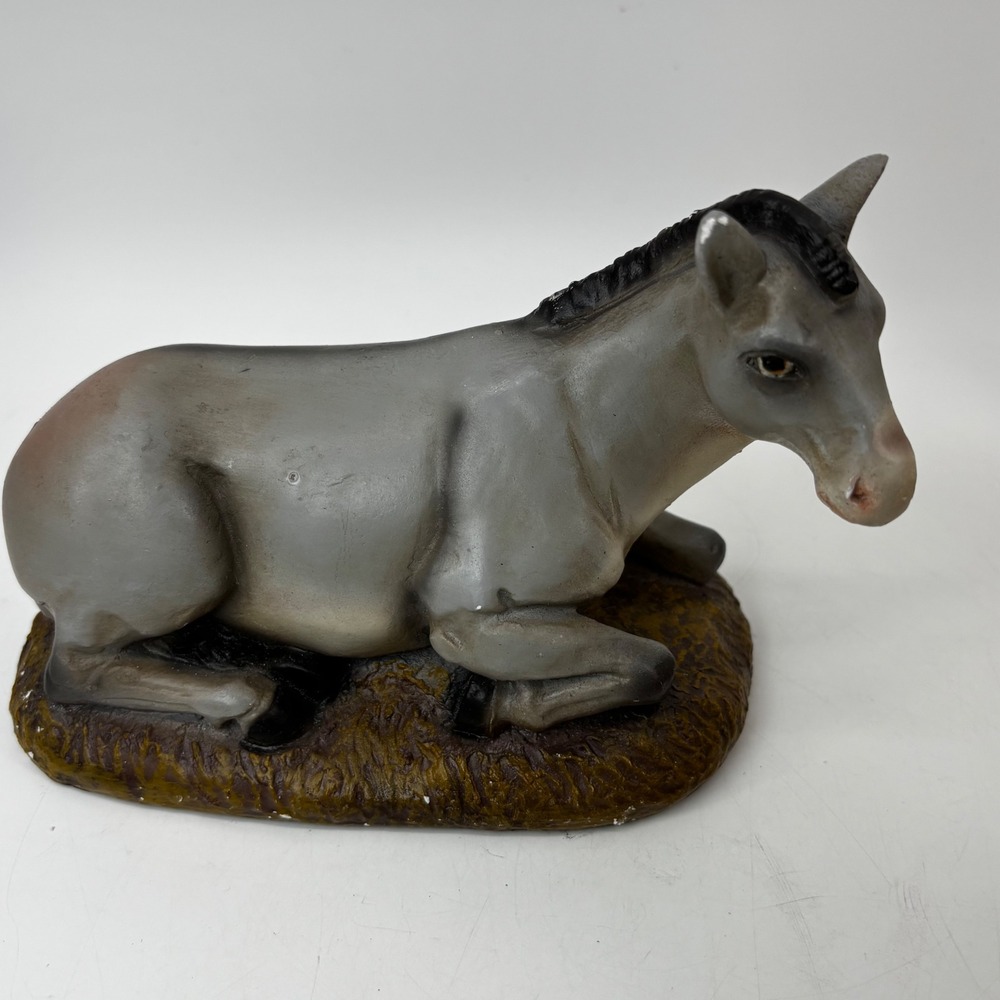 Vintage Nativity Donkey Figurine Large Scale Christmas Creche Burro 6.5 Inch